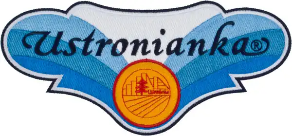 Świat haftu - Emblemat haftowany z logo firmy w specjalnym kształcie Świat haftu - Emblemat haftowany z logo firmy w specjalnym kształcie