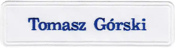 Świat haftu - Emblemat imienny z zaoblonymi krawędziami Świat haftu - Emblemat imienny z zaoblonymi krawędziami