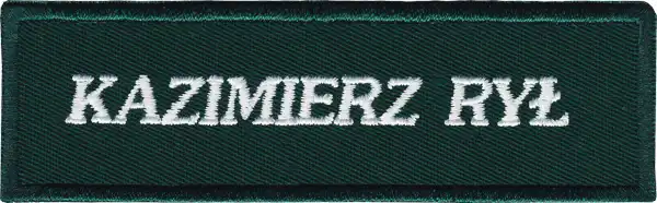 Świat haftu - Emblemat imienny czarno-zielono-biały Świat haftu - Emblemat imienny czarno-zielono-biały