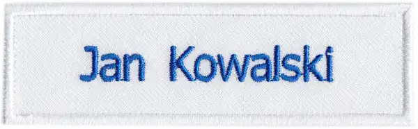 Świat haftu - Emblemat imienny biało-niebieski Świat haftu - Emblemat imienny biało-niebieski