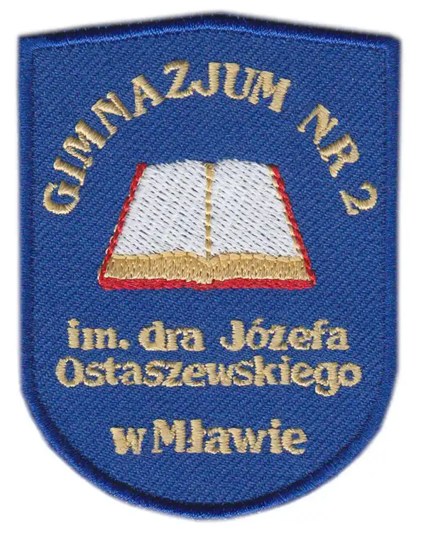 Świat haftu - Emblemat szkolny na mundurek - zaoblona dolna krawędź Świat haftu - Emblemat szkolny na mundurek - zaoblona dolna krawędź