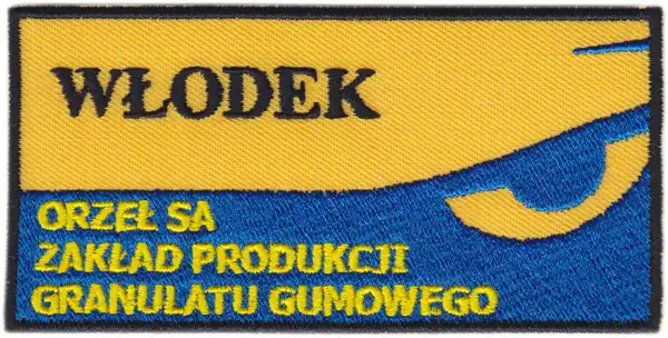 Świat haftu - Naszywka imienna z logo firmy prostokątna Świat haftu - Naszywka imienna z logo firmy prostokątna