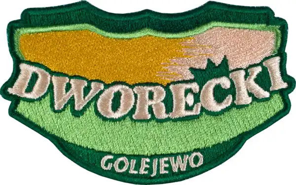 Świat haftu - Naszywka z firmowym logo w specjalnym kształcie Świat haftu - Naszywka z firmowym logo w specjalnym kształcie