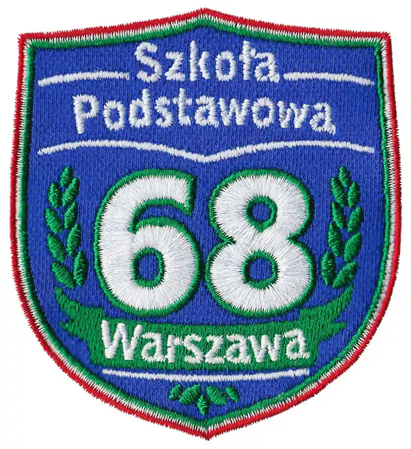 Świat haftu - Tarcza szkolna o zaokraglonej dolnej linii Świat haftu - Tarcza szkolna o zaokraglonej dolnej linii